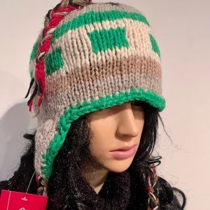 Unisex ear flap woolen hat winter beanie one size knit beanie fleece lined new